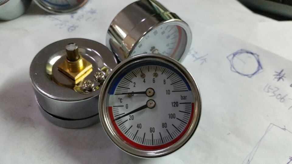 y50轴向不锈钢壳温度压力表M10*1螺纹