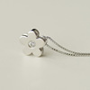 Necklace, fashionable chain, accessory, silver 925 sample, Korean style, flowered, 925 sample silver