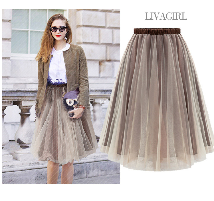 organza fashion high waist fluffy skirt NSLIH55283