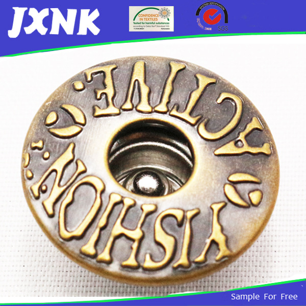 Jinxing button denim metal button Europe and the United States environmental protection can pass ten levels of needle inspection machine export quality