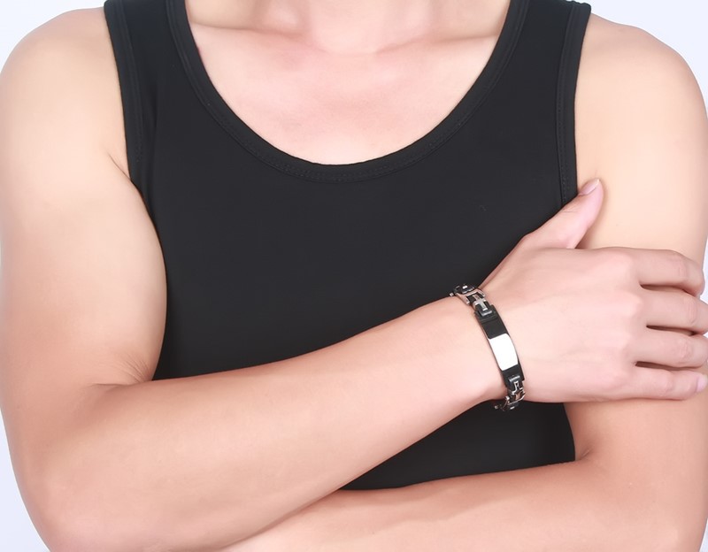 Rétro Géométrique Traverser Acier Inoxydable Polissage Hommes Bracelets 1 Pièce display picture 4