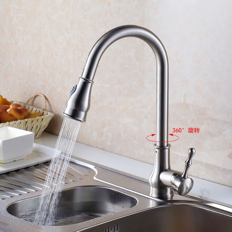 Factory bathroom sink, pull-out faucet, pull-out kitchen showerhead, three-function, can pause the pull-out showerhead undefined