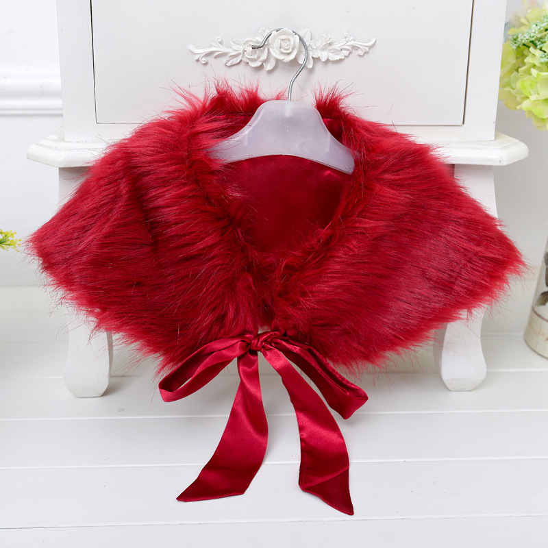 Hair On Behalf Of A Girl's Cape Cape Cape 2020 New Children's Wear Fashion Korean Hairy Shawl Children's Dress Accessories Lady Dress