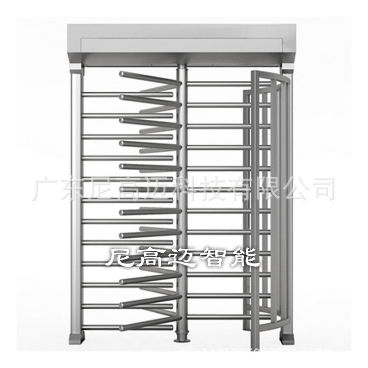 尼高迈厂家批发三翼全高閘 弧形全高转闸机 双道进出考勤栅栏门