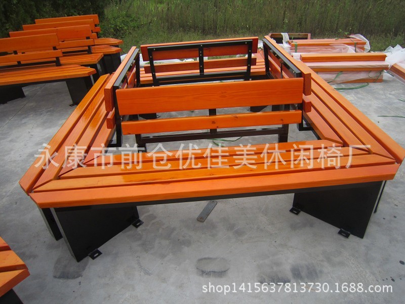 优佳美 户外防腐实木园林公园椅 环保板条创意小区休闲园林椅子