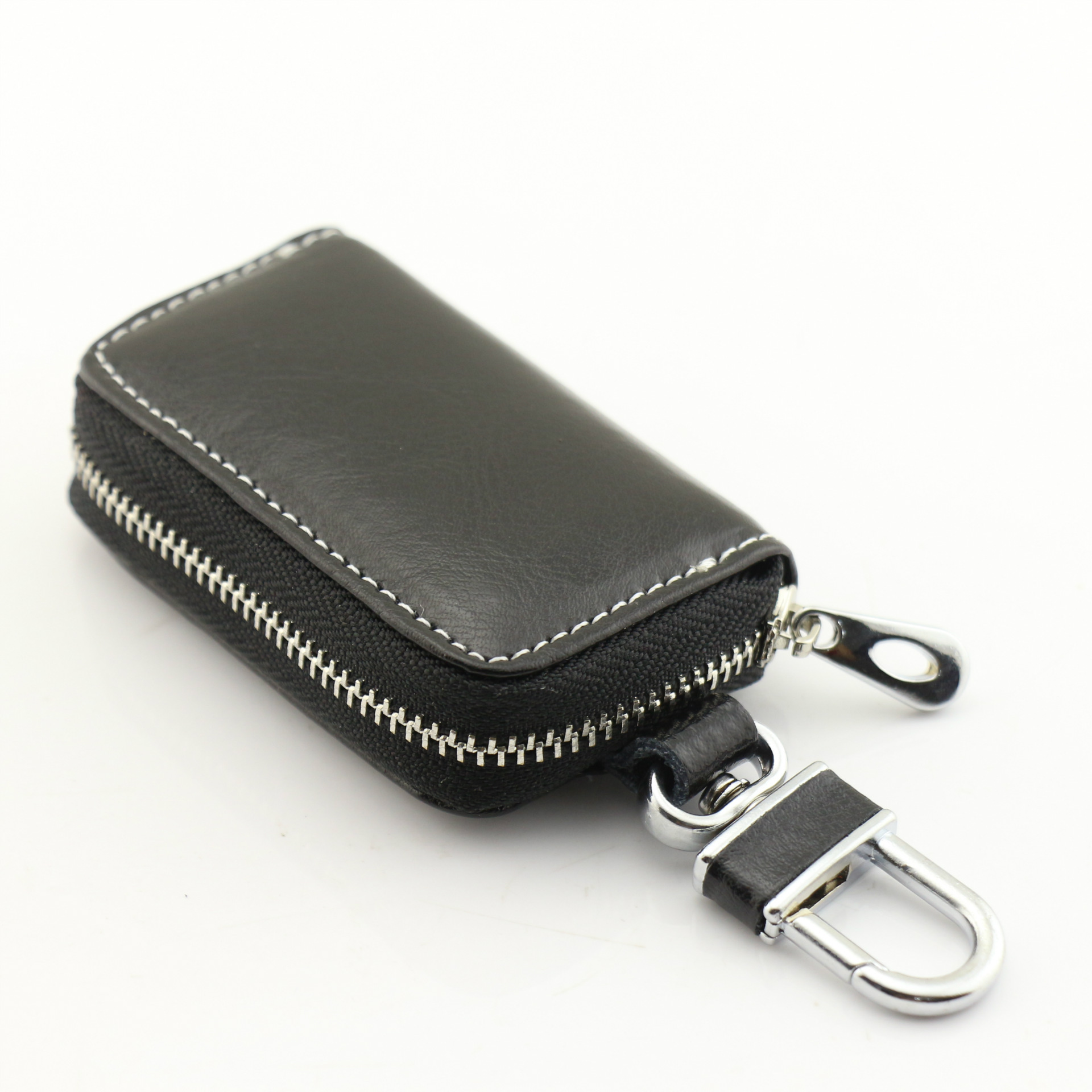 genuine leather automobile key case cowhide lady Key buckle capacity zipper Key Bag Waist hang multi-function Storage