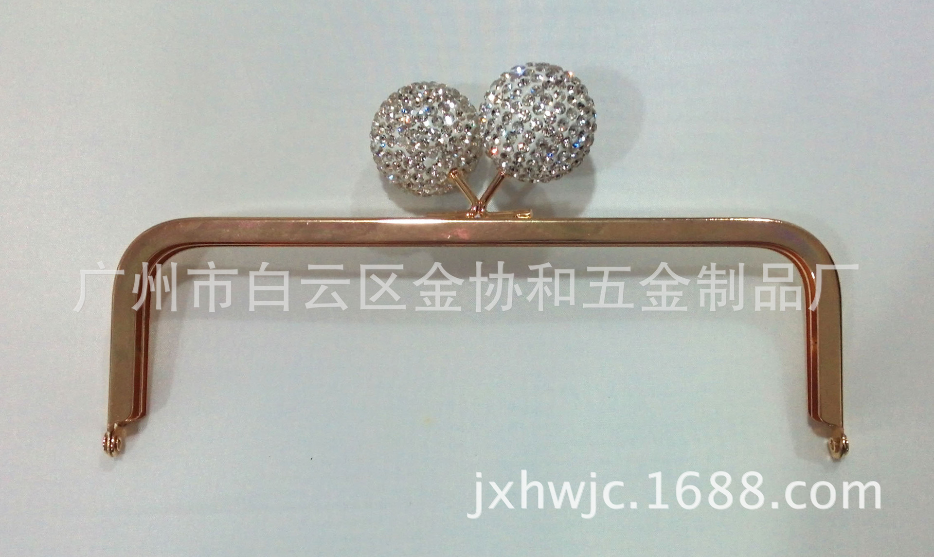 闪亮珠铁皮手袋铰 手袋五金铰 五金铁皮架口 银包夹