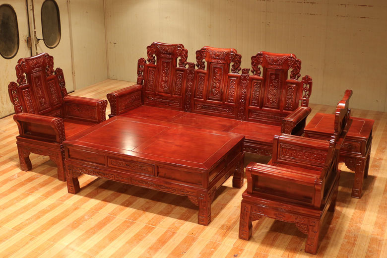 新款古典仿古沙发 客厅实木沙发 单人三人组合沙发 香樟木沙发