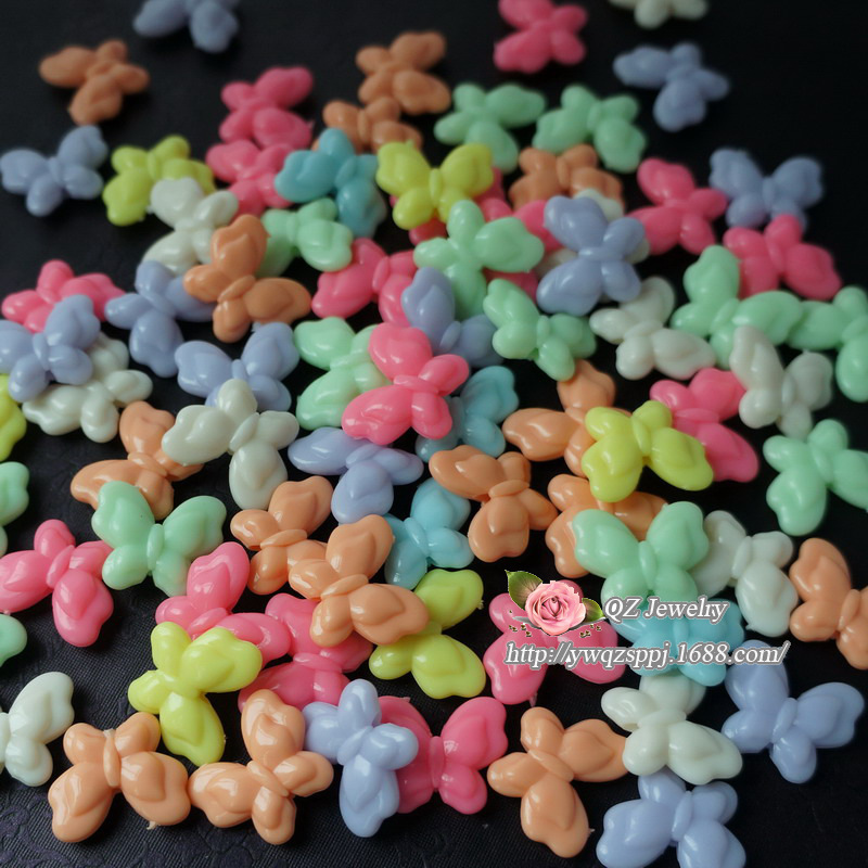 New product direct sales: Spring-colored acrylic beads, diy handmade jewelry accessories, ice cream colored butterfly beads detail image 6