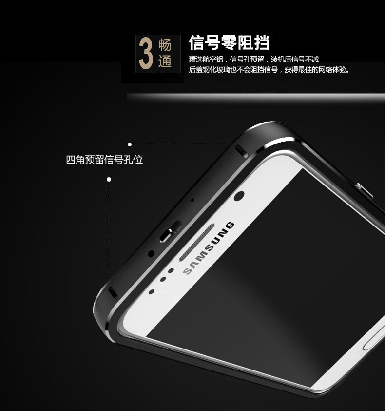 Luphie Aircraft Aluminum Metal Frame 9H Tempered Glass Back Cover Case for Samsung Galaxy S6 G9200