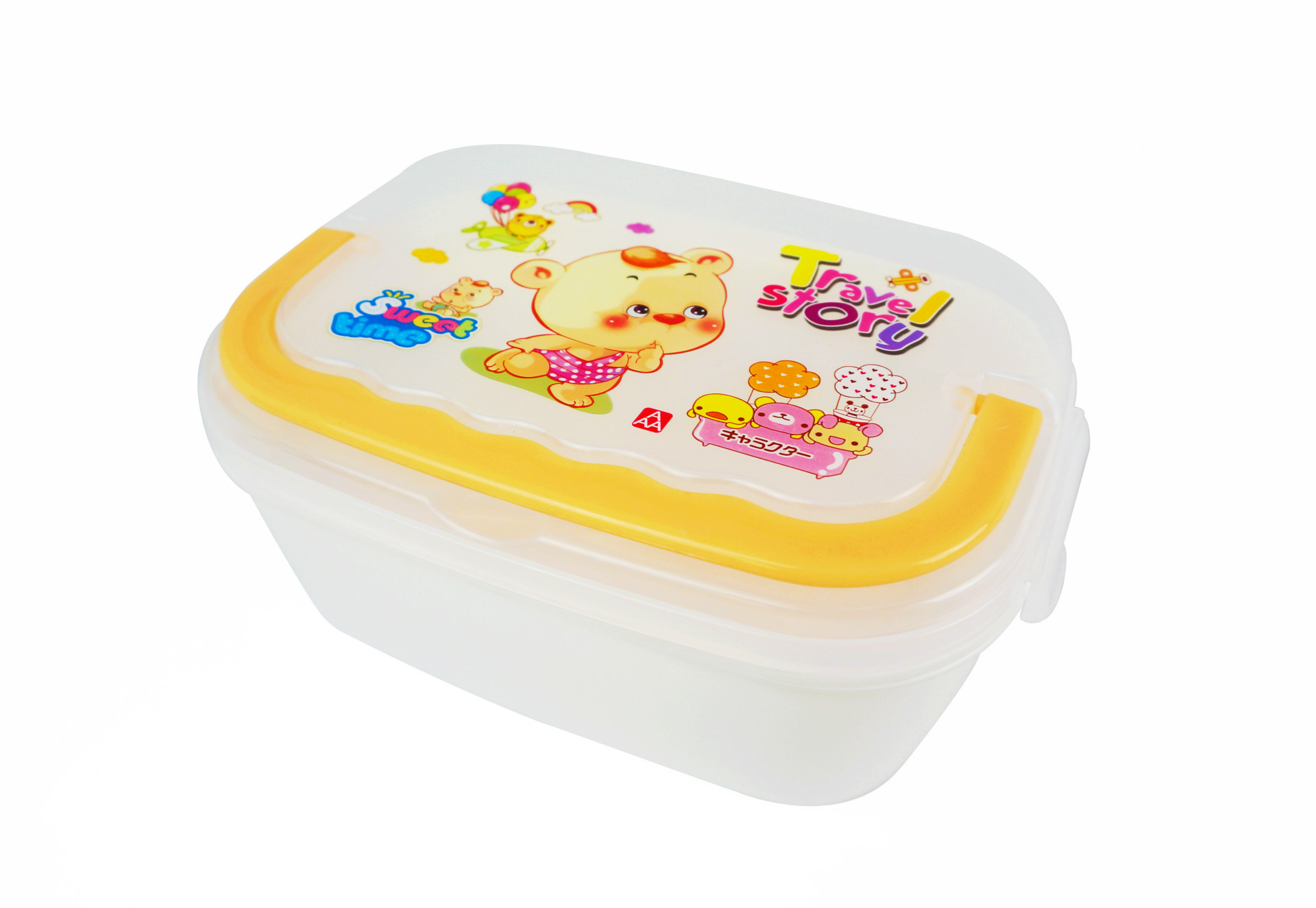 Fiambrera de plástico para niños, compartimentos, portátil, apta microondas