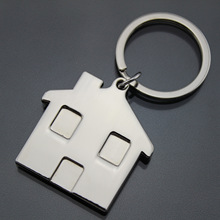 金属房子钥匙扣 房地产促销小礼品 卡通房子钥匙扣 滴胶小房子