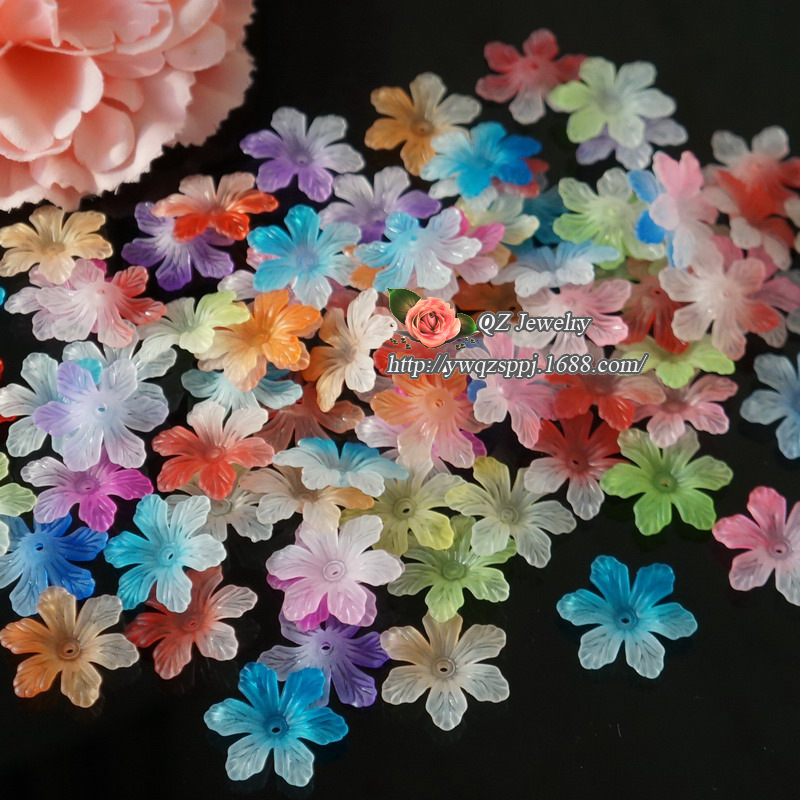 Bride's headwear accessories materials, DIY handmade accessories, resin semi-transparent matte flower ornaments, auxiliary materials, small accessories detail image 6
