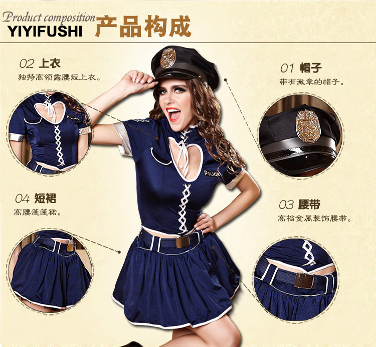 警察服装欧美情趣女警制服 Cosplay角色扮演服装万圣节演出服套装-阿里巴巴