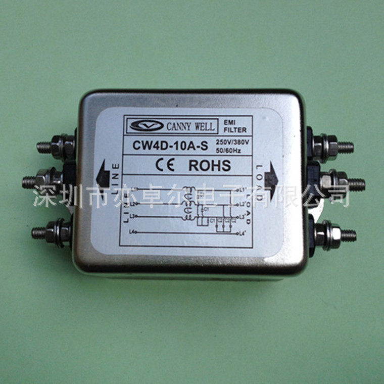 台湾 原装正品CANNY WELL EMI电源滤波器CW4D-10A-S三相三线380V