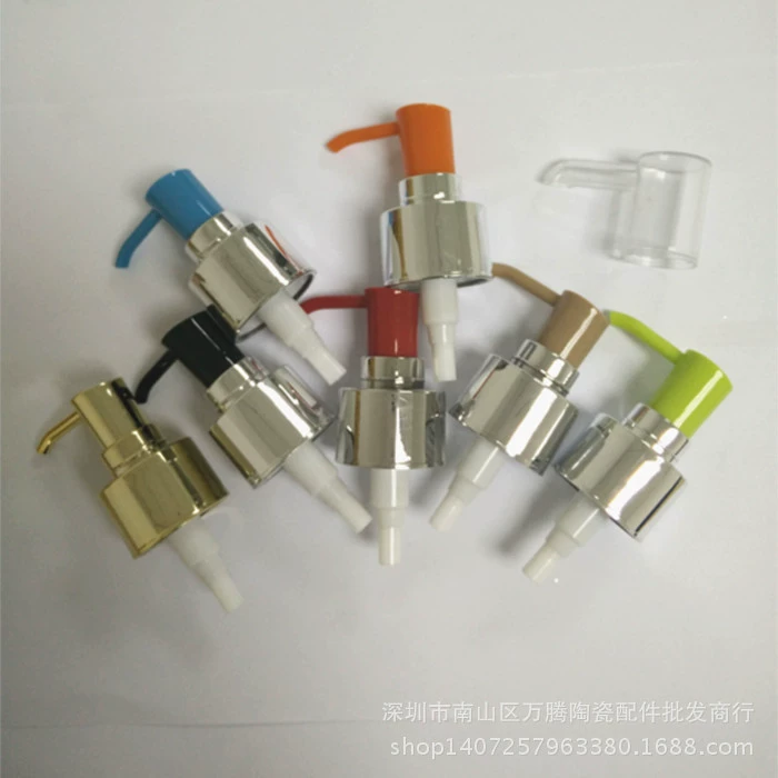 Новая красочная защелкивающаяся маленькая головка насоса для лосьона, различные высококачественные головки насоса с длинным горлышком, пластиковая гальваническая насадка