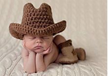 新款兒童攝影服裝 新生兒毛衣套裝 手工毛線編織嬰兒拍照服 牛仔