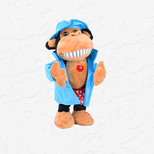 歌瑞特厂家直销 按控感应唱歌脱衣猴玩具 会说话的猴子 按控玩具