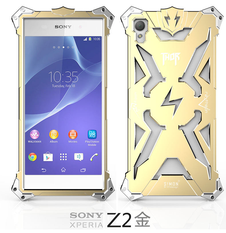 SIMON THOR Aviation Aluminum Alloy Shockproof Armor Metal Case Cover for Sony Xperia Z4 & Z3 & Z2 & Z1