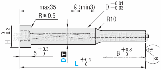 003拋光加工頂料型凸模沖針沖頭圖