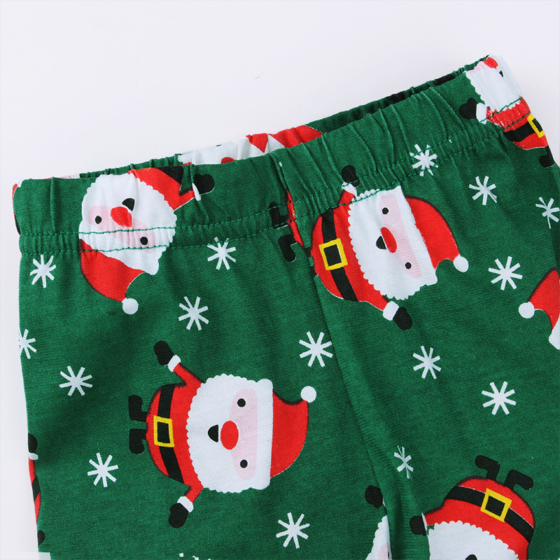 Children's Christmas set two-piece Santa Claus printed home suit_voghion.com
