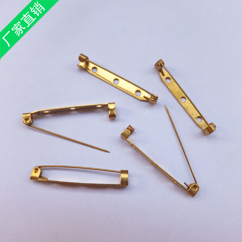 金属铁质简针胸针胸花徽章扣针2.5cm两孔镀镍安全别针饰品配件-阿里巴巴