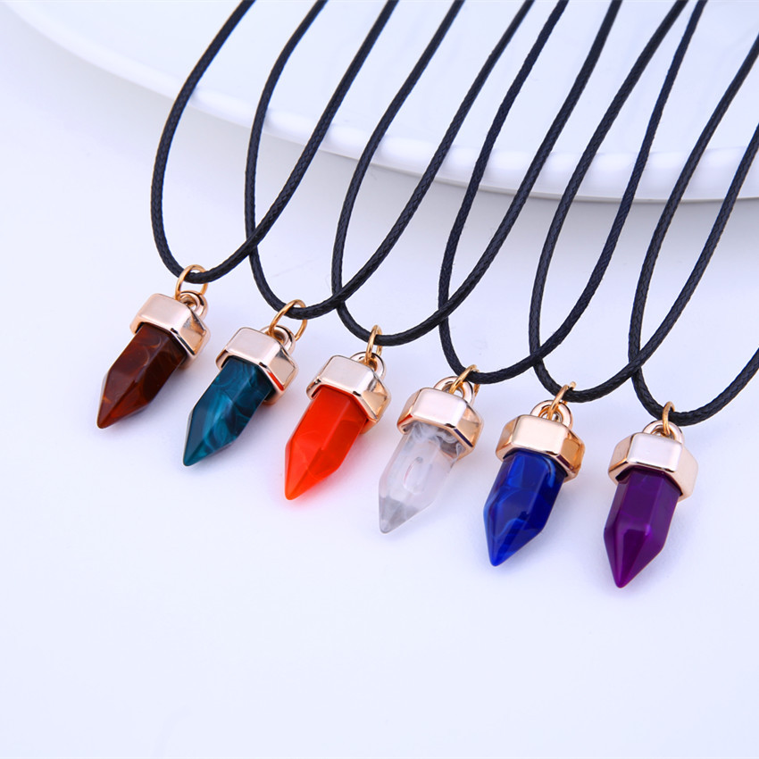 Wholesale Jewelry Basic Modern Style Classic Style Geometric Natural Stone Resin Pendant Necklace display picture 1