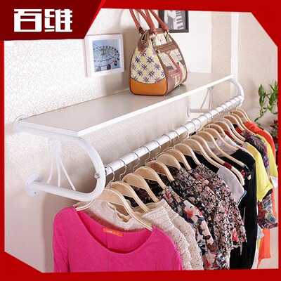 厂家直供 欧式时尚铁艺服装展示架 高档服装上墙架 铁艺服装衣架|ru