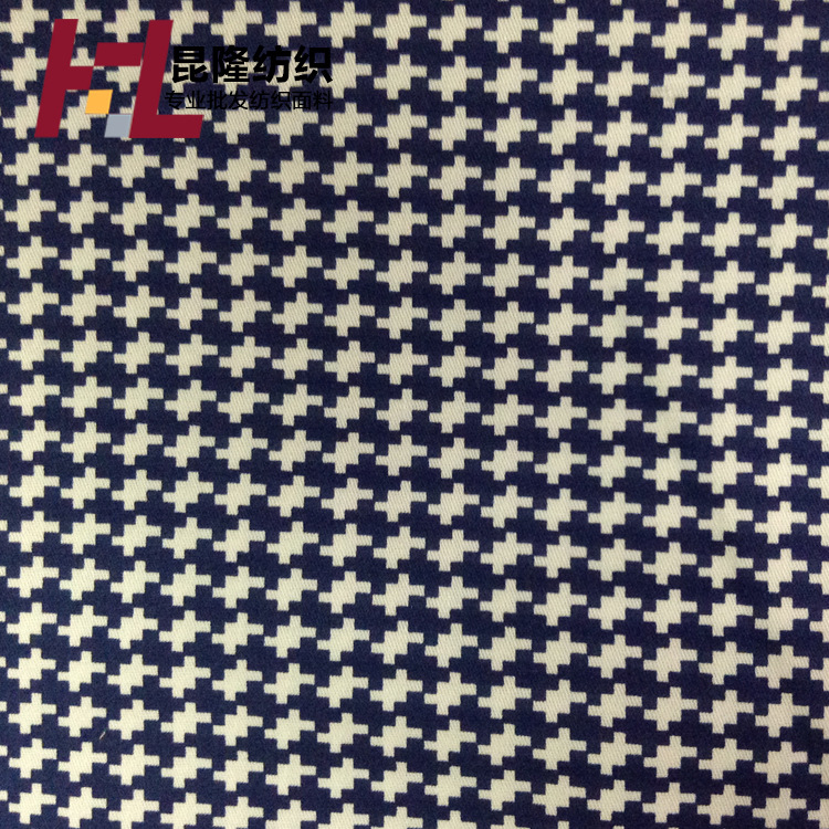 厂家直销  印花布料 细斜弹力活性印花布女装活性几何图案布料