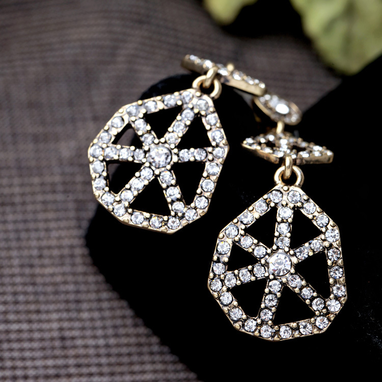 Fashion Jewelry Alloy Generous Hollow Ladies Earrings display picture 4