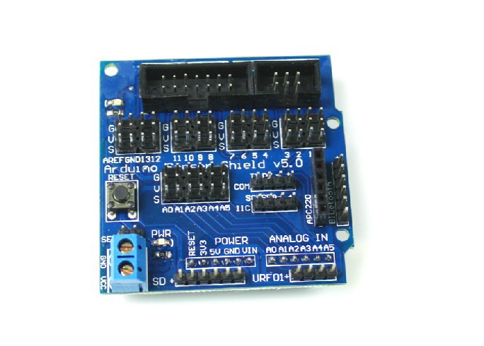 Uno R3 v5扩展板 sensor shield v5.0 电子积木 蓝色版