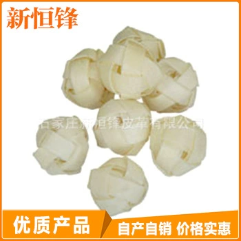 Поставки любимчика производители поставляют укус воловьей кожи игрушка сплетенный мяч собака игрушка домашнее животное моляры оптом