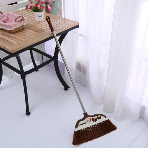 Xinyue Broom Wholesale Plastic Broom Stainless Steel Rod Sanitation Household Broom Soft Fur Floor Stall Supply One Piece Dropshipping