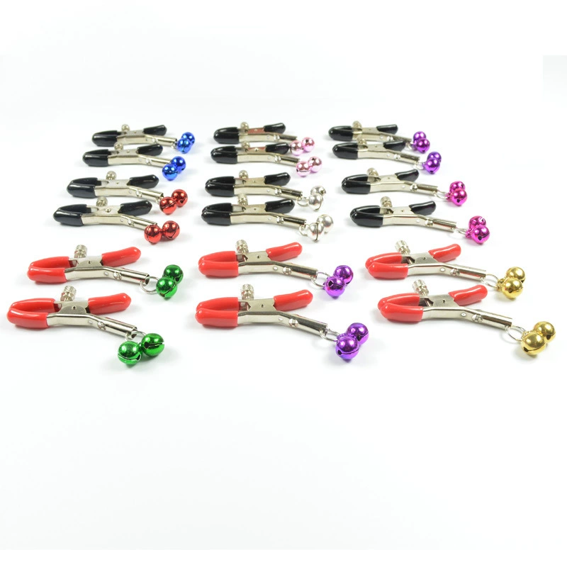 Mixed -color double bell milk clip masturbation milk toy, couple teasing blood drops milk jewelry adult sex toys
