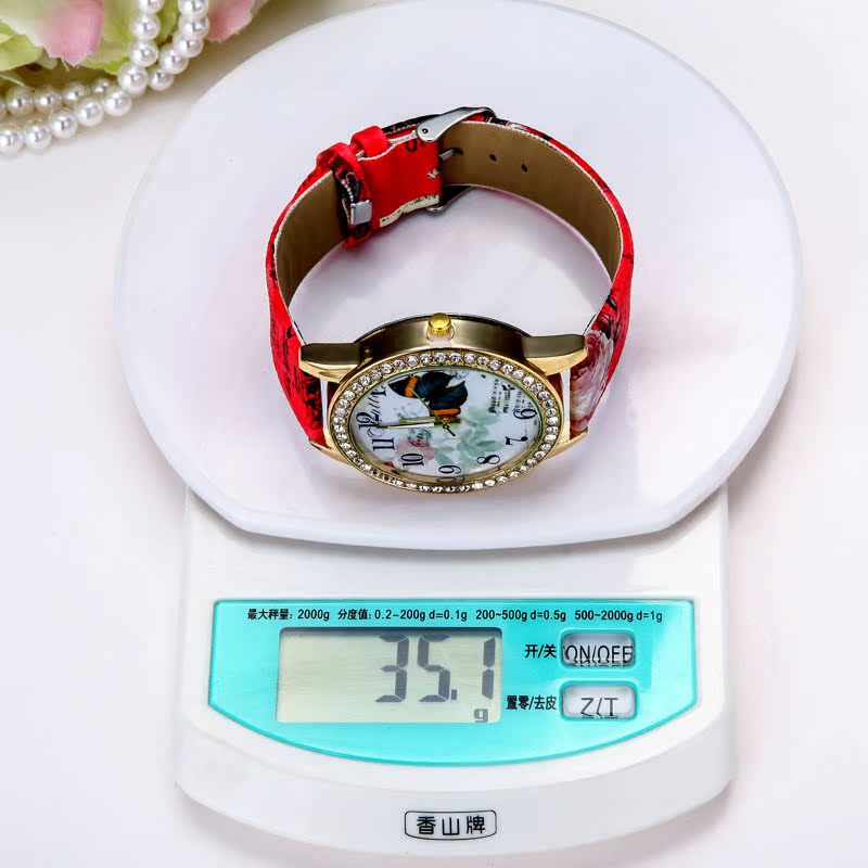 fashion Ordinary glass mirrorLadies watch (2 - white)NHMM1990-2 - white