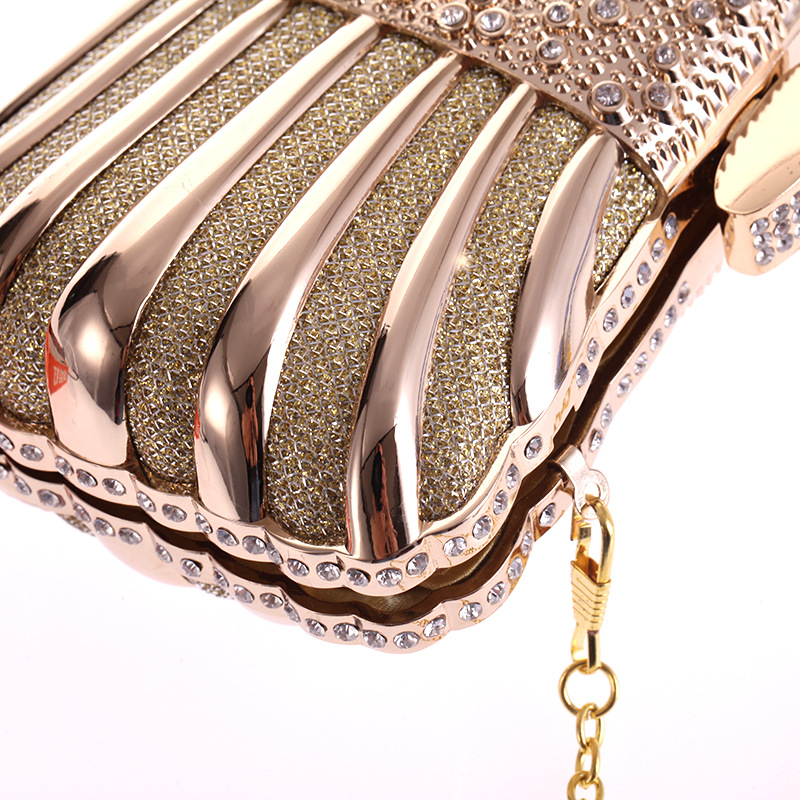 Alloy Drill Evening Party Bag Small Square Chain Handbag display picture 10