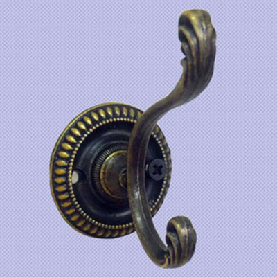 European style single Coat hook Single hook wardrobe Wall hanging black Coat hooks Bedroom door clothes Punch holes Small hooks