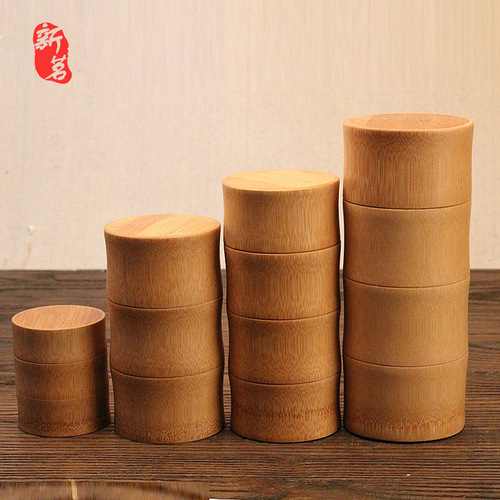 Handmade Bamboo Tea Can, Bamboo Sectional Portable Sealed Tea Can for Travel and Home Use