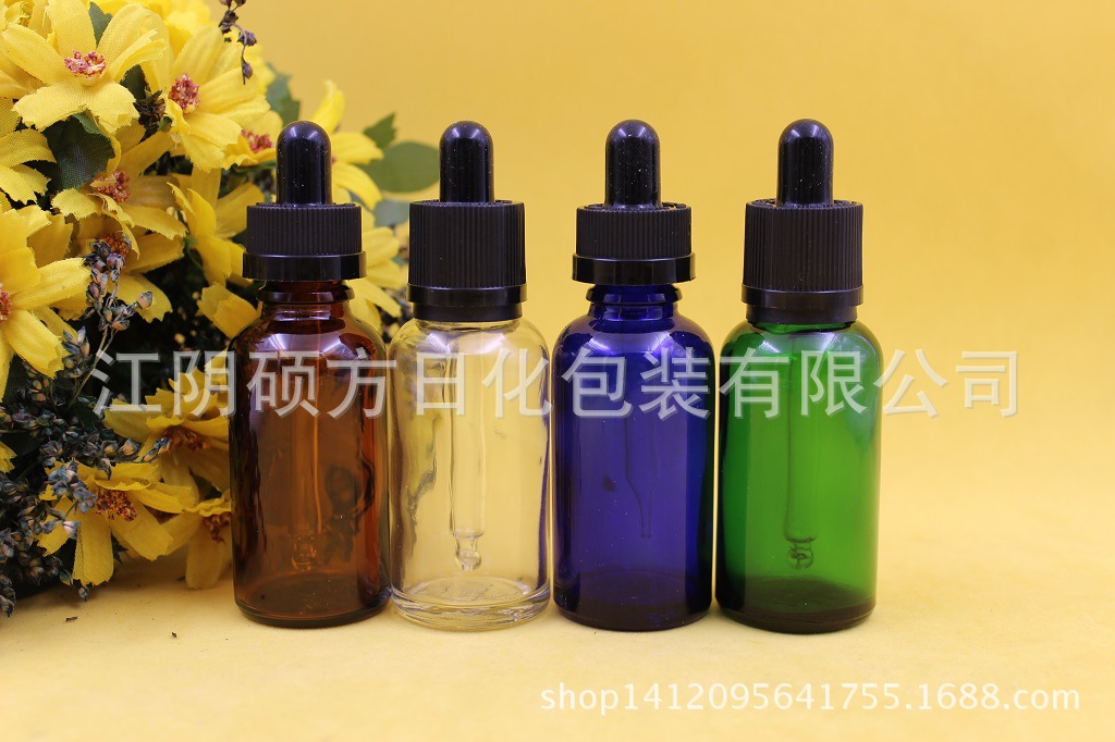 供应30ml滴管精油瓶 儿童保险盖滴管 塑料滴管瓶 分装精油瓶