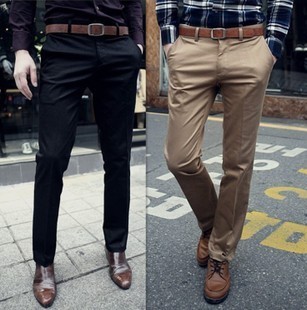 Foreign Trade New Men's Solid Color Casual Pants Men's Korean Style Straight Casual Pants Suit Trousers Large Size Men's Pants