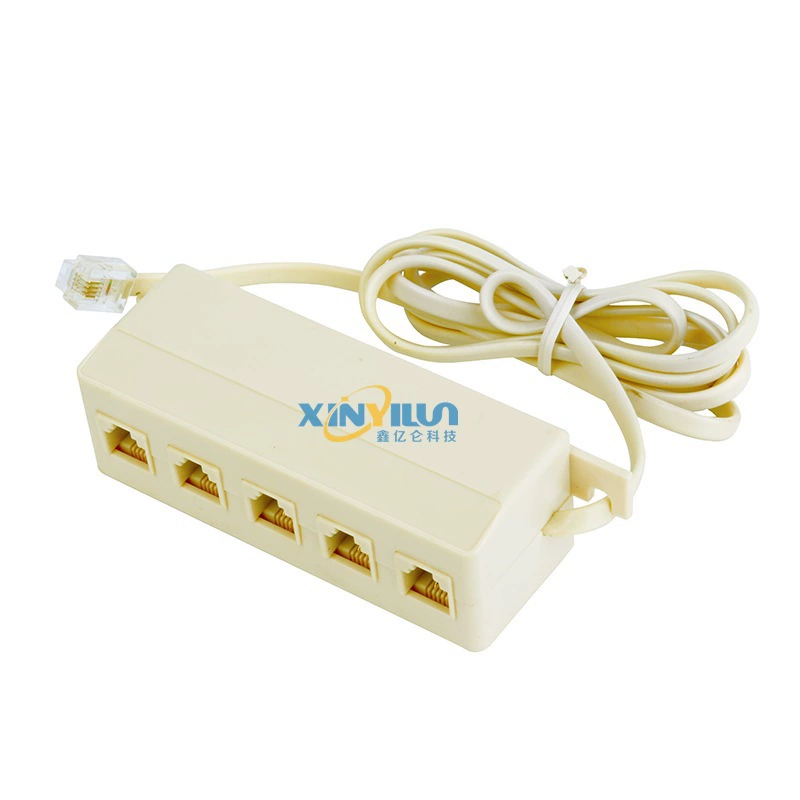 Телефон одна минута пять 1,2 m 6P4C один перетащить пять разветвитель коробка RJ11 телефонный адаптер