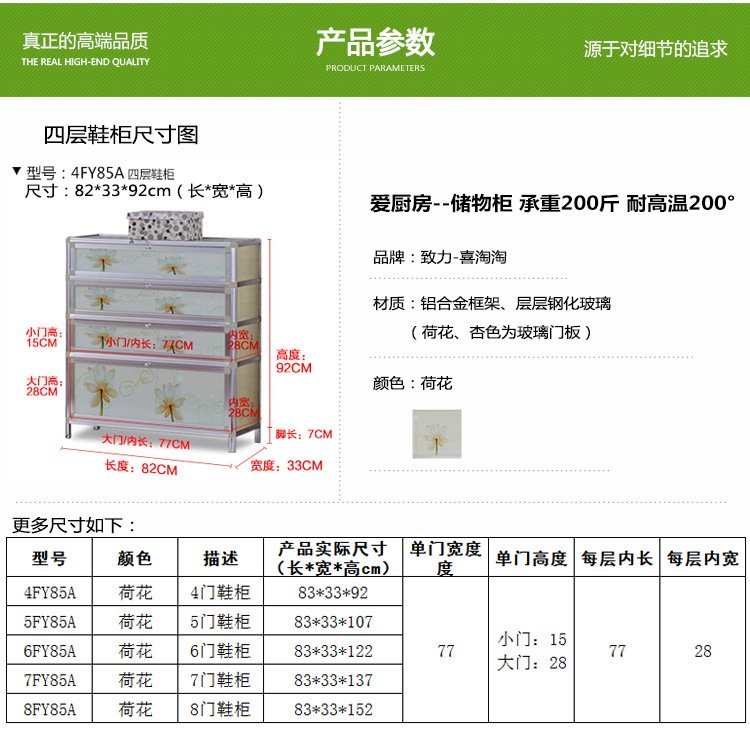 5喜淘淘描述荷花鞋櫃參數