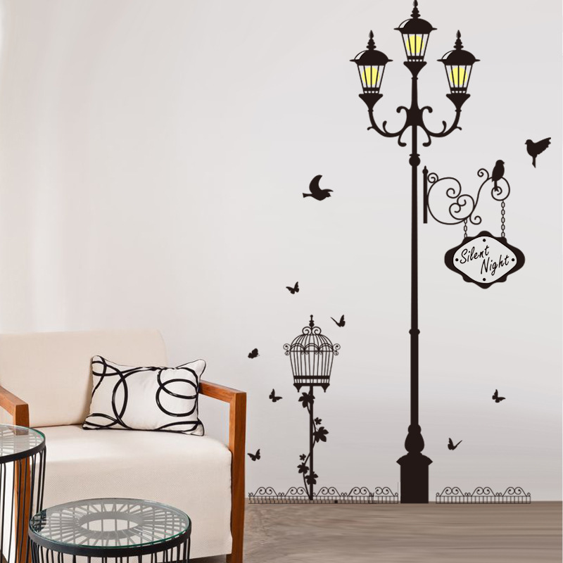 Removable street lamp for bedroom for living room on wall
