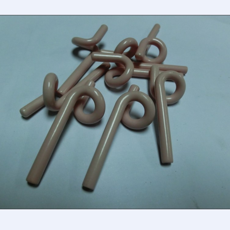 粉红色氧化铝陶瓷弯钩拉丝机高温耐磨弯钩5MM 5MM耐用速成