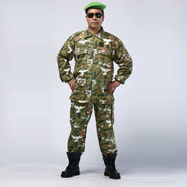 厂家订制 秋季保安劳保衬衣迷彩套装 棉涤耐磨迷彩服 批发