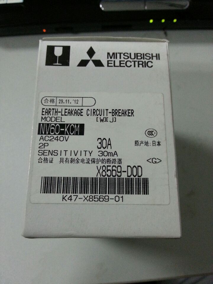供应原装日本三菱漏电保护开关NV60-KCM 2P 30A