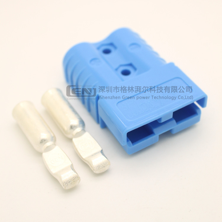 深圳工厂直销电动扫地机电池电源大电流连接器双极蓝色120A插头
