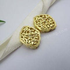 DIY五金飾品配件文玩三通隔片黃銅隔珠鏤空福祿壽16*19批發