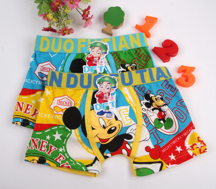 Mickey Mouse Kids Underwear Cotton Boxer Briefs Cartoon Toddler Boys