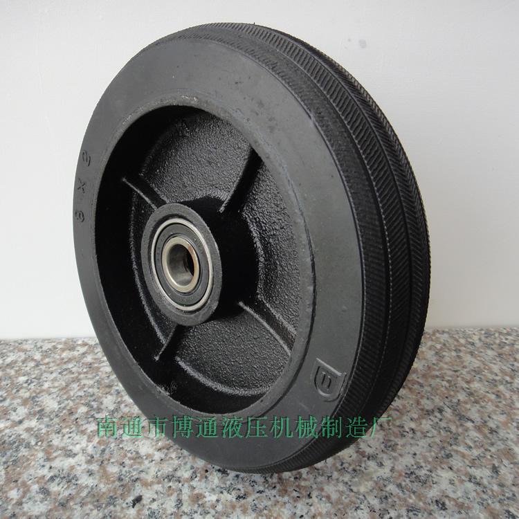 得胜8寸耐磨橡胶轮工业万向脚轮单轮片6203轴承静音重型轱辘轮子